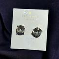 Kate Spade Jewelry | Kate Spade Ny Stud Earrings Gold Tone Clear Gumdrops Round .5" New On Card | Color: Gold | Size: .5"