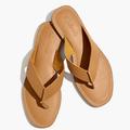 Madewell Shoes | Nwt Madewell Size 9.5 The Boardwalk Chunky Thong Sandal Tan Leather Comfy Flat | Color: Tan | Size: 9.5