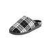 Fleece Clog Slippers by KingSize in Heather Grey Plaid (Size 15 M)