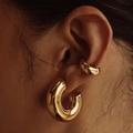 Madewell Jewelry | Nwt Chunky Gold Hoop Earrings - 14k Gold Plated - 1.22 Inch | Color: Gold | Size: Os