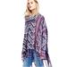 Free People Sweaters | Free People Be The One Poncho Fringe Sweater | Color: Blue/White | Size: S