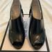 Nine West Shoes | Nine West Black Leather Heels- Size 9.5 | Color: Black | Size: 9.5