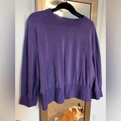 Lululemon Athletica Tops | *Custom* Lululemon Softstreme Ribbed Hem Pullover, Size 12, Bright Purple | Color: Blue/Purple | Size: 12