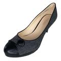Nine West Shoes | Nine West Women's Gray Fabric Pump 3 In. Heels Platforms Nw7agne Sz 8 Medium | Color: Black/Gray | Size: 8