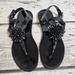 Coach Shoes | Coach Black Beaded Flower Sandals | Color: Black | Size: 7