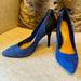 Jessica Simpson Shoes | Jessica Simpson Blue Suede Pumps With Bow Detail | Color: Black/Blue | Size: 7.5