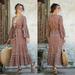 Zara Dresses | New Zara Seashell Flare Tiered Maxi Dress / Beach / Boho /Vacation / Size Xs | Color: Brown/Cream | Size: Xs