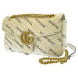 Gucci Bags | Chain Balenciaga Collaboration Gg Marmont Quilted Leather White | Color: White | Size: Os