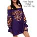 Free People Tops | Free People Off-The-Shoulder Mini Dress Cotton Embroidered Purple Medium New | Color: Purple | Size: M