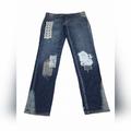 Free People Jeans | Adl Artisan De Luxe For Free People Jeans Womens 29 Bohemian Denim Pants Lowrise | Color: Blue/Cream | Size: 29