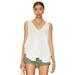 Free People Tops | Free People Rosie Drop Waist Tank Top In Optic White Size Xs V-Neck Asymmetric | Color: White | Size: Xs