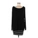 Bailey 44 Casual Dress - Shift Boatneck Long sleeves: Black Color Block Dresses - New - Women's Size Large