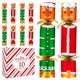 10 Pack 10" Christmas No-Snap Party Table Favor with Party Hats Prize Gifts Joke for Kids Adults Xmas Gingerbread Man Design British English Holiday Dinner Traditions Party Supplies Table Games