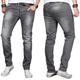 Slim-fit-Jeans ALESSANDRO SALVARINI "ASLuca" Gr. W33 L34, Länge 34, grau (as046) Herren Jeans Slim Fit