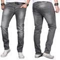 Slim-fit-Jeans ALESSANDRO SALVARINI "ASLuca" Gr. W38 L36, Länge 36, grau (as046) Herren Jeans Slim Fit