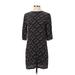 Equipment Casual Dress - Shift Crew Neck 3/4 sleeves: Black Dresses - Women's Size X-Small