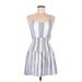 Ocean Drive Clothing Co. Casual Dress - Mini: Blue Stripes Dresses - Women's Size Medium