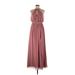 Watters Cocktail Dress Halter Sleeveless: Burgundy Solid Dresses - Women's Size 8