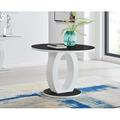 East Urban Home Scottsmoor Luxury High Gloss Round Dining Table - Modern Halo Design Kitchen Table /Glass in Black | Wayfair