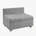 Accent Chair - All-in furniture 39" Wide Tufted Linen in Gray | 26.8 H x 39 W x 27.13 D in | Wayfair I-W1998121145