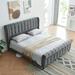 Alcott Hill® Chabak Tufted Sleigh Bed w/ Wingback Headboard Wood & /Upholstered/Velvet in Gray | 95.27 H x 49.21 W x 95.27 D in | Wayfair