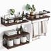 17 Stories Steponas 3 Piece Rectangle Paulownia Solid Wood Tiered Shelf w/ Towel Bar Wood in Brown | 3 H x 15.8 W x 5.9 D in | Wayfair