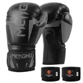 Gants de boxe Muay Thai avec sangles de soutien du poignet mitaines de sport réglables sac