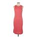 Nine West Casual Dress High Neck Sleeveless: Pink Print Dresses - Women's Size Medium