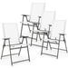 Costway Set of 4 Patio Folding Chair Set with Rustproof Metal Frame-White