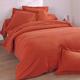 Housse de couette 200x200 orange terracotta en coton