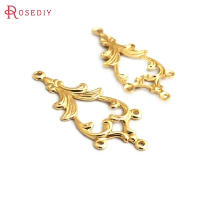 10pcs 24k Gold Farbe Messing Ohrring verbinden Charms Damen Ohrringe hohe Qualität DIY Zubehör