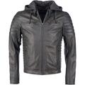 Lederjacke MAZE "Lederjacke" Gr. XXL, grau (grey) Herren Jacken Lederjacken