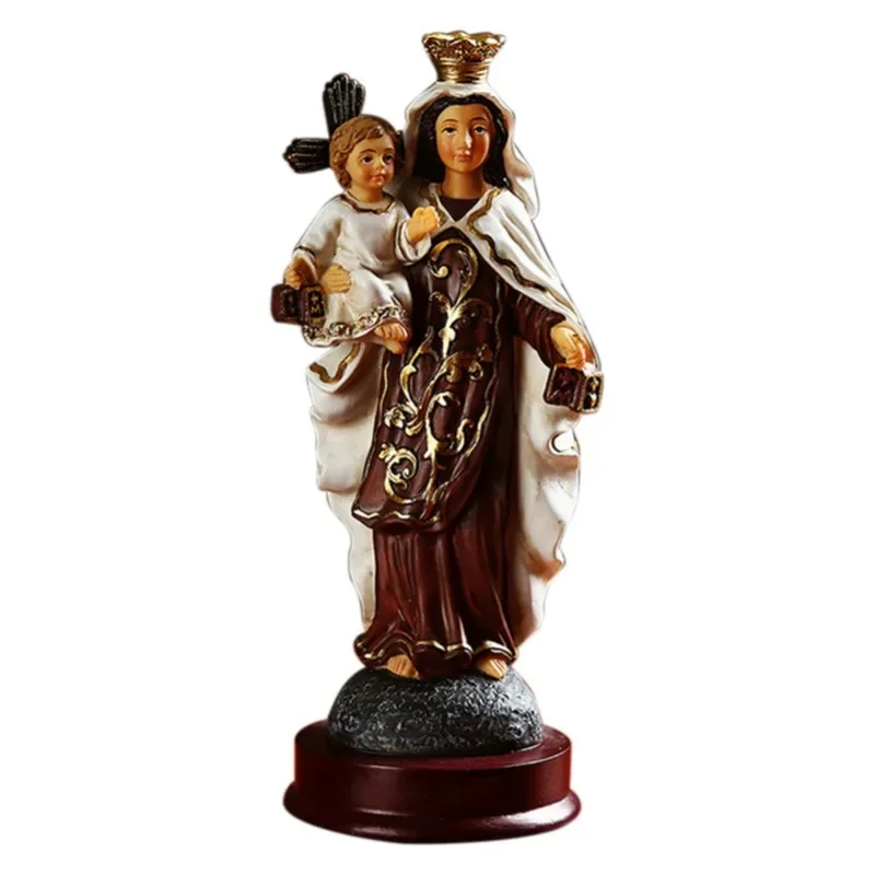 Resina Madonna Benedetto Vergine di San Signora della Maria Statua Figura Cristo Statua da tavolo Figurina Ornamento in resina