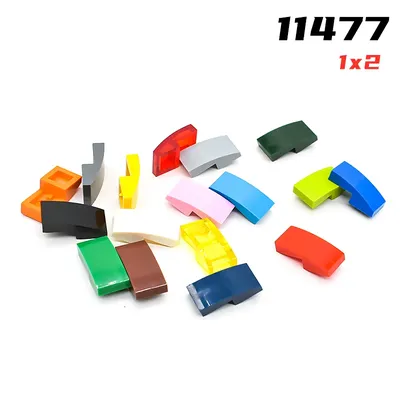 Regenbogen Schwein MOC Partikel 11477 17134 Hang Gebogene 2x1x2/3 Bausteine Teile DIY Ziegel Groß Image