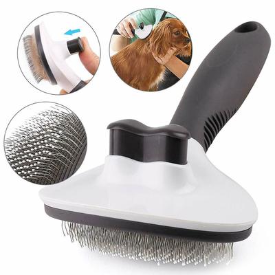 Self-Cleaning Dog Cat Slicker Brush - Grey
