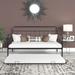 Daybed with Trundle Upholstered Tufted Sofa Bed, with Button and Copper Nail on Arms full Size Beige