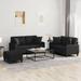 vidaXL Sofa Set with Cushions Sectional Sofa for Living Room Faux Leather - 54.3" x 30.3" x 31.5"