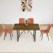 MDF Dining Table and Dining Chairs Set of 4,Wooden Kitchen Table Set, Metal Base & Legs,Dining Room Table and Linen Chairs