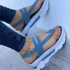 2022 mode Keil Weibliche Plattform Schnalle Straße Sommer Schuhe Punk Strand Keile Frauen Sandalen Chunky Alias De Mujer
