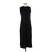 Universal Thread Casual Dress - Midi Crew Neck Sleeveless: Black Solid Dresses - Women's Size Small