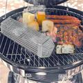 Teissuly Large Kabob Grilling Baskets W/ Removable Handle - Stainless Steel Vegatable Grill Baskets For Outdoor Grill Utensils - Large Capacity (12 X 3.5 Inch) Secure