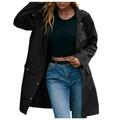 iOPQO Jackets for Women Fleece Jacket Women Windproof Jackets Raincoat Rain Windbreaker Rain Lightweight Womens Coat Women s Coat Trench Coat Women Womens Winter Coats Black XL