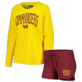 Women's Concepts Sport Burgundy/Gold Washington Commanders Raglan Long Sleeve T-Shirt & Shorts Lounge Set