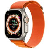 Restored Apple Watch Ultra (GPS + LTE) 49mm Titanium Case w/ Orange Alpine Loop - Small (Refurbished)