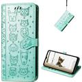 for Blackview A55 Wallet Case Cat Dog Cartoon Cute Style with ID Card Holder PU Leather Flip Phone Cover Case for Blackview A55 MG Green
