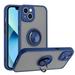 For Apple iPhone 15 Plus 6.7 inch Impact Metal Ring Holder Stand Magnetic Car Mount Protective Hybrid Case Cover Blue