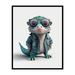 Poster Master Baby Alligator Poster - Baby Alligator in Glasses Print - Alligator Art - Minimal Art - Gift for Kids & Parents - Funny Decor for Nursery Kid s Room or Bedroom - 8x10 UNFRAMED Wall Art