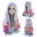 ZTTD Long Curly Multi-Color Charming Full Wigs for Girls Party Or Daily Use Multicolor