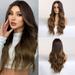 ZTTD 26Inch European and American Style Mid Dye Brown Long Curly Hair Women s High Temperature Silk Wig Hair Set 66cm / 26Inches Brown