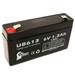 Compatible RADIOMETER AMERICA OXY-1 Battery - Replacement UB613 Universal Sealed Lead Acid Battery (6V 1.3Ah 1300mAh F1 Terminal AGM SLA) - Includes TWO F1 to F2 Terminal Adapters